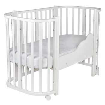 Детская кровать-трансформер Indigo Baby Lux, Белый / Белые стойки