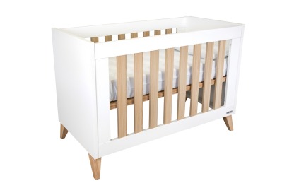 Детская кровать Ikid Lazio (120х60 см), White / Wood (Белый Дуб)