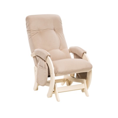 Кресло-качалка для кормления Milli Smile (с карманами), Дуб Шампань / Ткань Velutto 18 (Бежевый велюр)