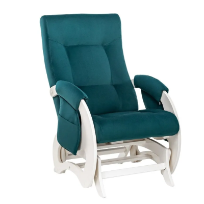 Кресло-качалка для кормления Milli Ария (с карманами), Молочный дуб / ткань Velutto 20 (Зеленый велюр)