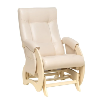 Кресло-качалка для кормления Milli Ария (с карманами), Дуб шампань / Эко-кожа Polaris Beige (Бежевый)