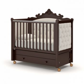 Детская кровать Gandylyan Лиона (Маятник продольный, с ящиком), Шоколад