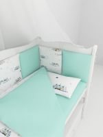 Комплект в кроватку AmaroBaby Premium (18 предметов), Горы (Белый / Мята, Перкаль) - вид 5 миниатюра