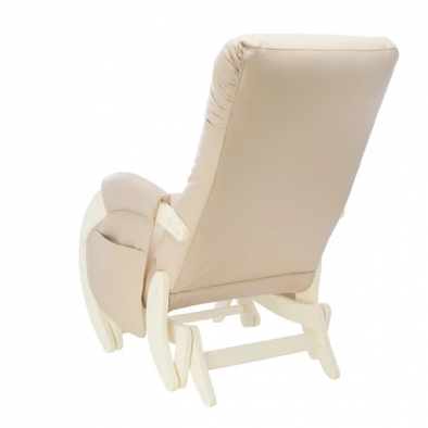 Кресло-качалка для кормления Milli Smile (с карманами), Дуб Шампань / Эко-кожа Polaris Beige (Бежевый) - вид 3 миниатюра