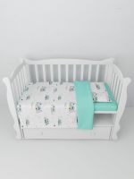 Комплект в кроватку AmaroBaby Baby Boom (3 предмета), Горы / Белый / Мята (Перкаль) - вид 3 миниатюра
