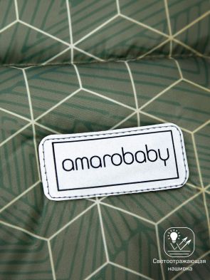 Конверт зимний меховой Amarobaby Snowy Baby, Геометрия / Хаки, 85 см - вид 9 миниатюра