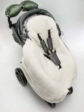 Конверт зимний меховой Amarobaby Snowy Baby, Геометрия / Хаки, 85 см - вид 15 миниатюра