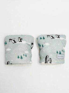 Муфты-варежки Amarobaby Snowy Travel, Пингвины / Cерый - вид 7 миниатюра