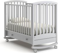 Детская кроватка-качалка Gandylyan Дашенька (колесо-качалка), Белая ночь - вид 1 миниатюра