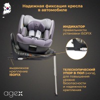Автокресло Agex Comfort i-Fix 360 (0-36 кг), Grey (Серый) - вид 11 миниатюра