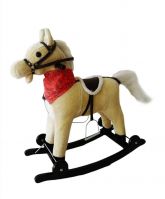 Лошадка каталка-качалка AmaroBaby West (с колесами), Бежевый - вид 1 миниатюра