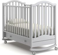Детская кроватка-качалка Gandylyan Лейла (колесо-качалка), Белая ночь - вид 1 миниатюра