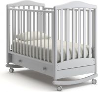 Детская кроватка-качалка Gandylyan Симоник (колесо-качалка), Белая ночь - вид 1 миниатюра