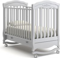 Детская кроватка-качалка Gandylyan Шарлотта (колесо-качалка), Белая ночь - вид 1 миниатюра
