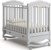 Детская кроватка-качалка Gandylyan Шарлотта Люкс (колесо-качалка), Белая ночь - вид 1 миниатюра