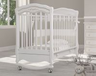 Детская кроватка-качалка Gandylyan Шарлотта Люкс (колесо-качалка), Белый - вид 1 миниатюра