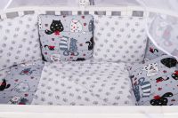 Комплект в кроватку AmaroBaby Premium (18 предметов), Котики / Серый - вид 6 миниатюра