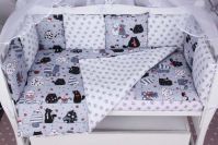 Комплект в кроватку AmaroBaby Premium (18 предметов), Котики / Серый - вид 10 миниатюра