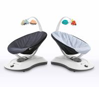 Электронное кресло-качалка для новорожденных 4moms RockaRoo, Серебро - вид 5 миниатюра