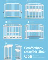 Детская приставная кроватка ComfortBaby SmartTrip 5 в 1 Opti, Белоснежный - вид 14 миниатюра