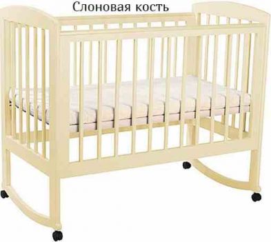 Детская кроватка-качалка Лель-Кубаньлесстрой Ромашка (колесо-качалка) - вид 1 миниатюра